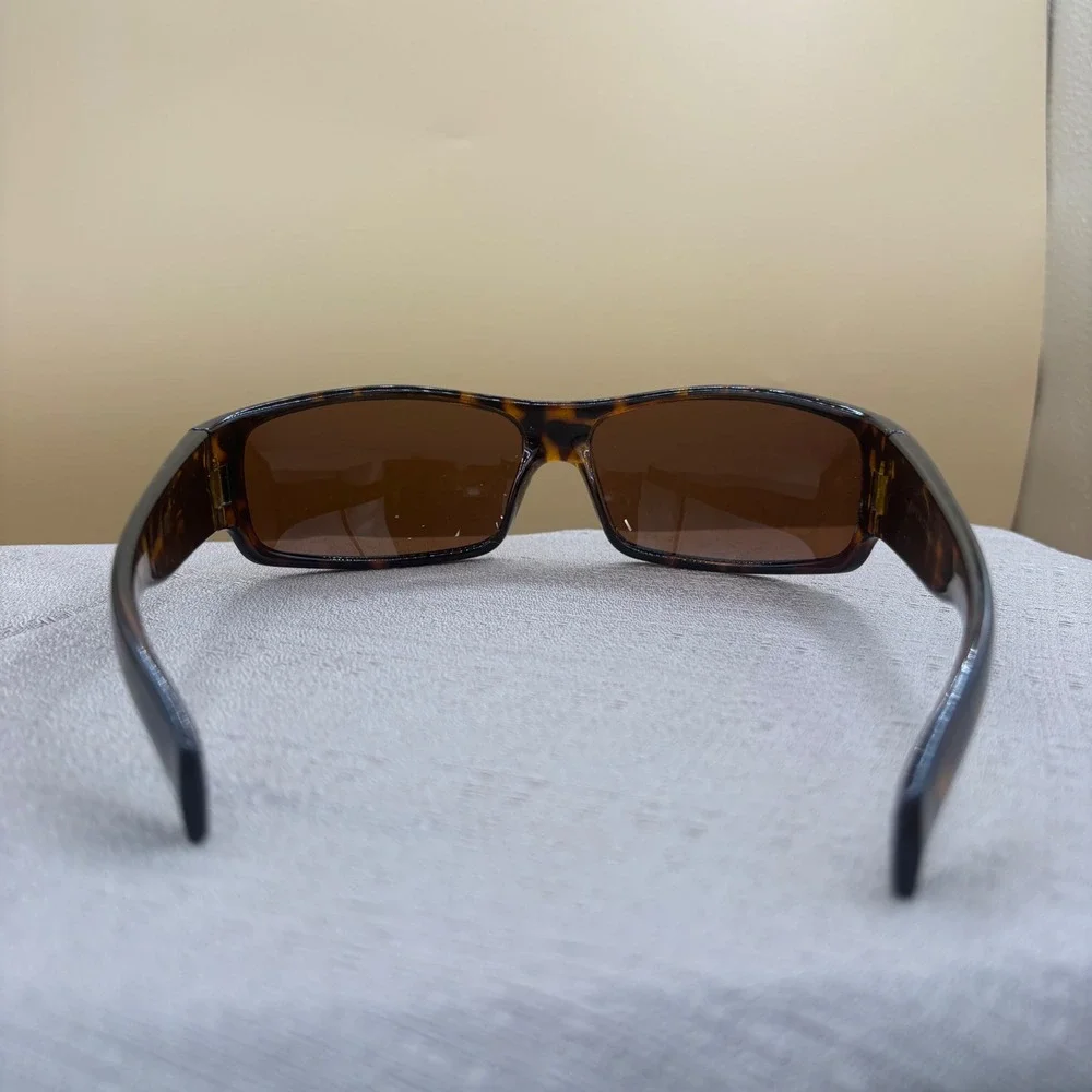 Nitrogen 7025 Tortoise Shell Wrap Sunglasses Brown Lens Sport Rectangular Mens